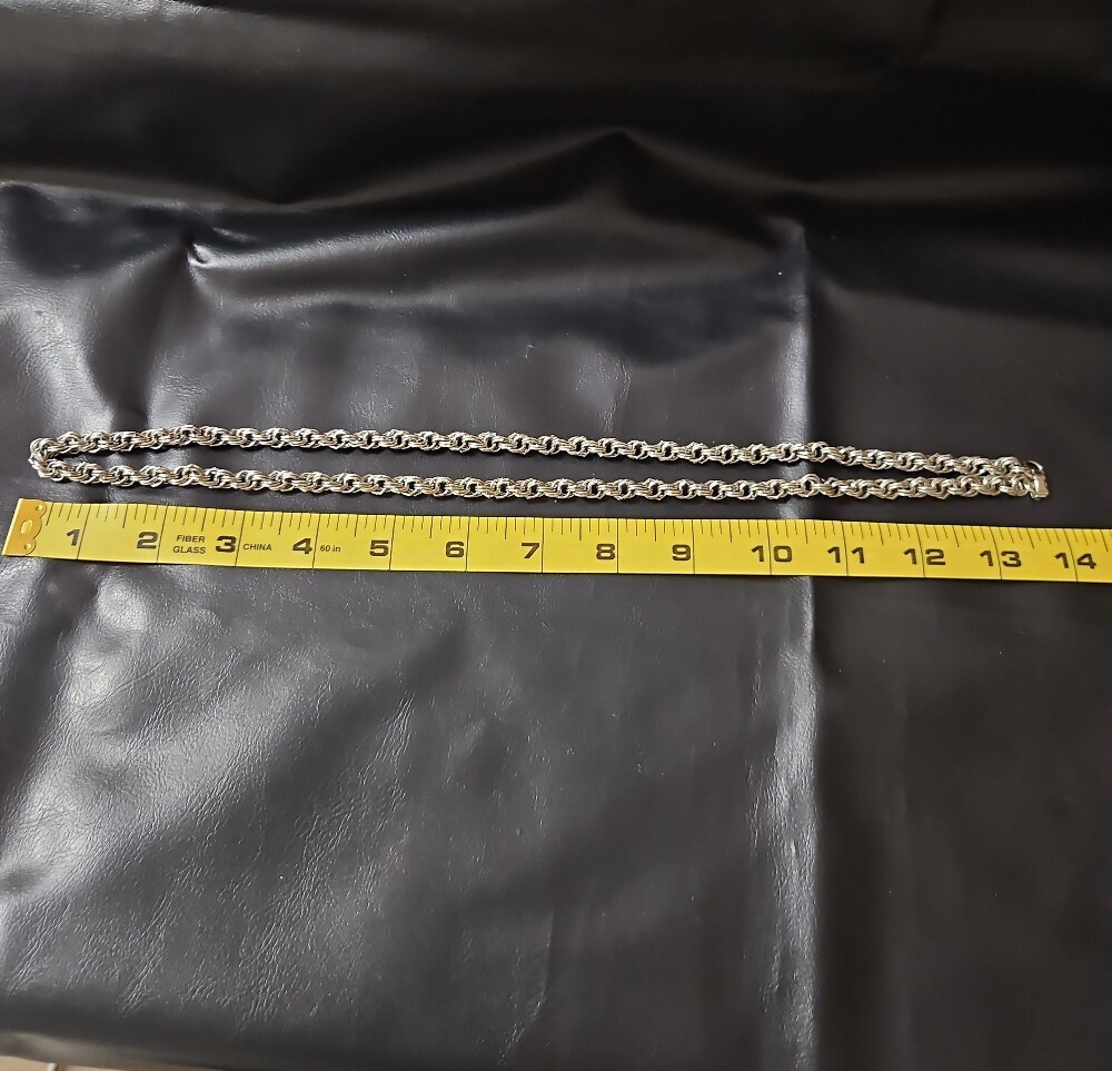 Silver Tone Rope Chain Necklace - Picture 7 of 9